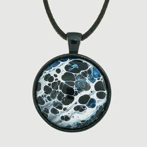 Handmade Abstract Fluid Art Pendant Necklace